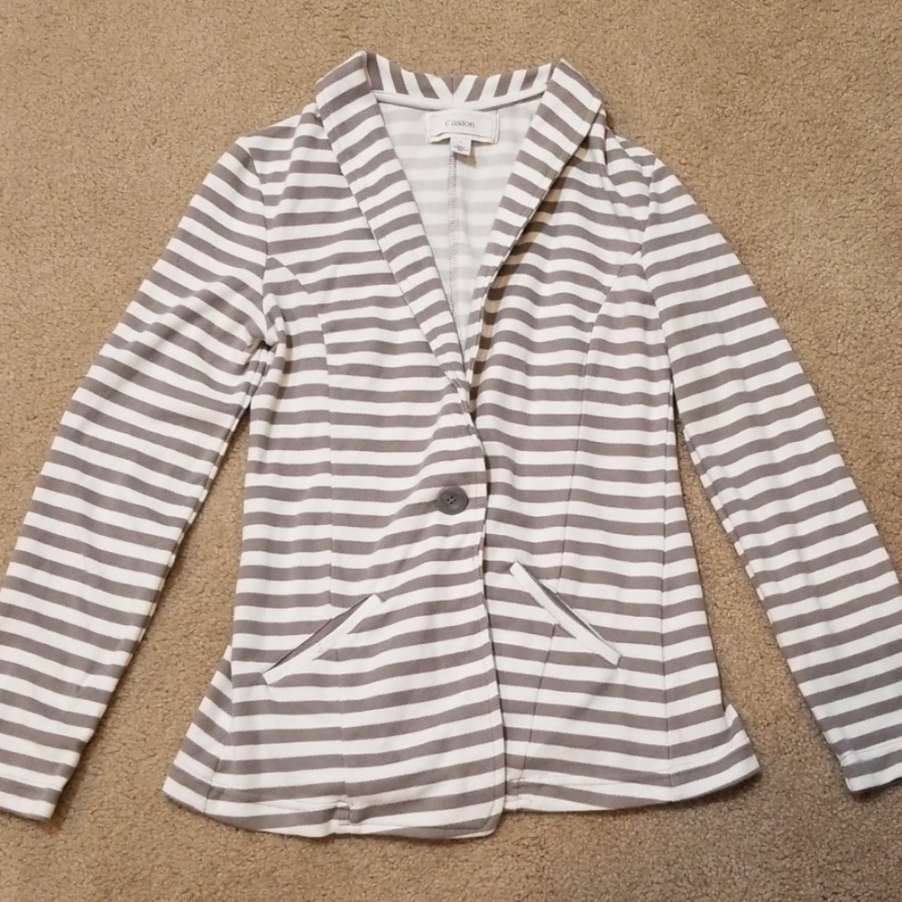 Small knit striped blazer
